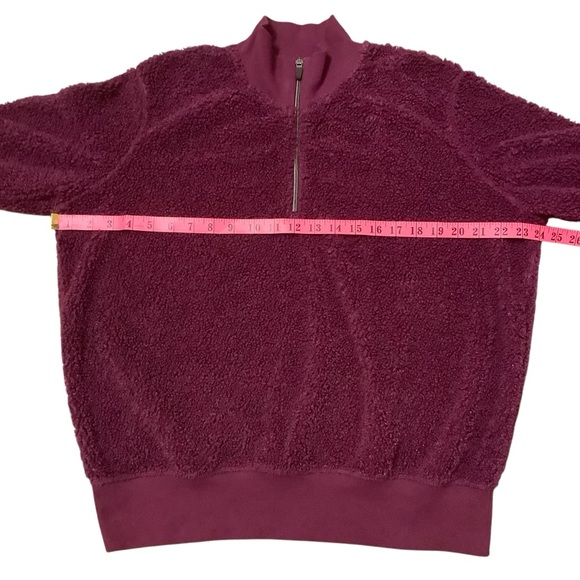 NORTHERN REFLECTIONS DEEP PLUM PURPLE HALF ZIP DEEP PILE FLEECE SWEATER/Size M - Picture 10 of 13